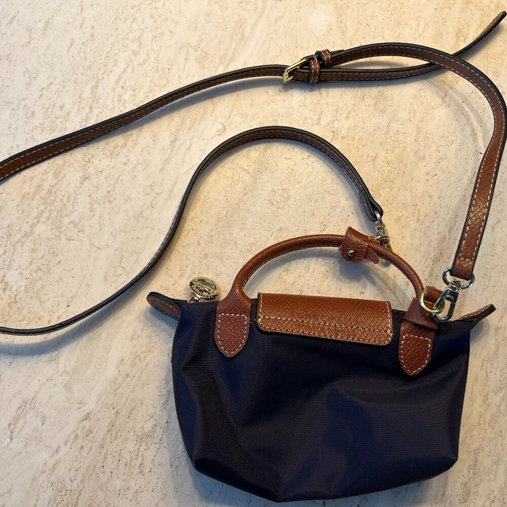 LONGCHAMP LE PLIAGE MINI POUCH IN NAVY - Picture 2 of 2